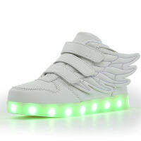 7ipupas New USB charging shoes 25-35 luminous shoes wing led shoes boys&amp;girls fashion trend 7 colors luminous sneakers