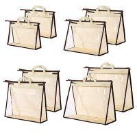 8 Pack Handbag Dust Bags Clear Purse Storage Organizer for Closet, Hanging Zipper Storage Bag for Handbags A