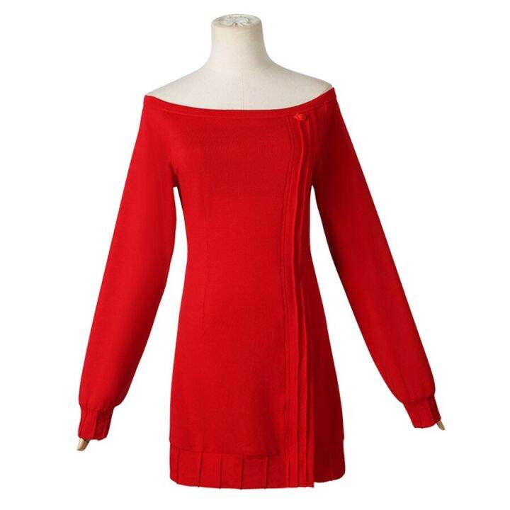 anime-spy-x-family-cosplay-yor-forger-cosplay-costume-women-casual-red-sweater-sexy-dress-suit-yor-braid-wig-halloween-costumes