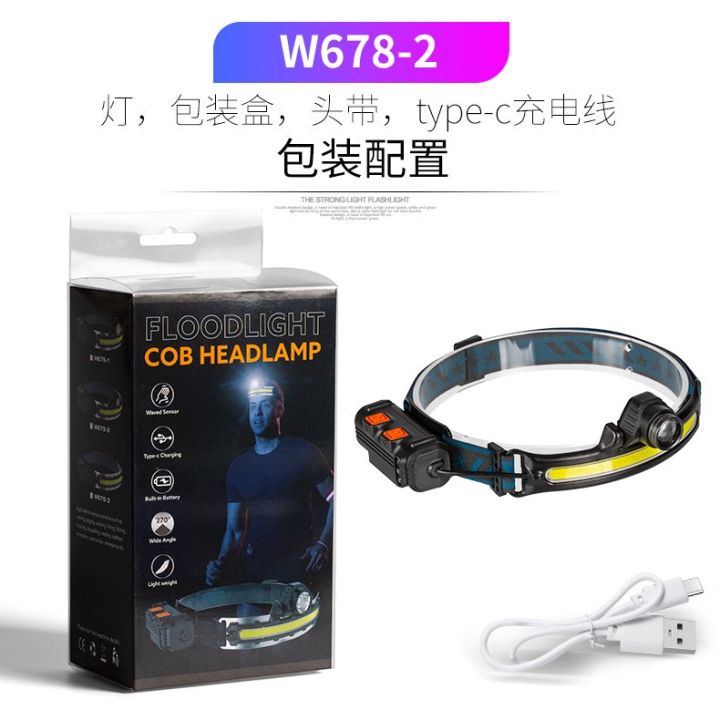 ไฟฉายคาดหัว-led-mini-headlamp-ไไฟฉายคาดหัวสำหรับทำงานกลางแจ้งโคมไฟ-ฟฉายคาดหัวแรงสูง-แบตเตอรี่ทนทาน-motion-sensor-3-modes-xpg-cob-headlight-rechargeable