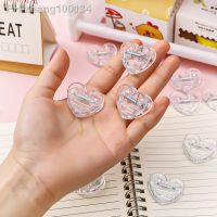 15Pcs Transparent Love Clip Binder Clips Storage Sealing Paper Document Paperclips Office School Stationery