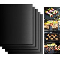 【Ready Stock】 ❂ D50 BBQ Grill Mat BBQ Grill Mats Non Stick Reusable and Baking Mesh for Indoor Outdoor BBQ Works on Gas Charcoal Electric Grill Sheets BBQ non-stick barbecue mat