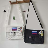 【CC】 Canvas Crossbody Japan Russia Spain Flag Shoulder Female Notebook Messenger