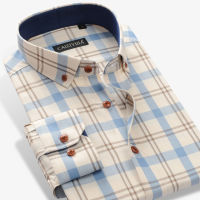 Mens 100 Cotton Long Sleeve Contrast Plaid Checkered Shirt Pocket-less Design Casual Standard-fit Button Down Gingham Shirts