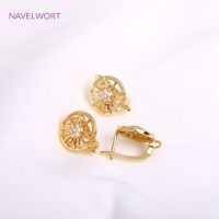 Trendy Sun Flower Earring Hook For Fashion Jewelry Making Inlaid Zircon Hollow Earring Hook DIY Jewelry Accessories Wholesale DIY accessories and othe