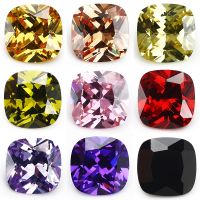 hotx【DT】 Size 3x3mm-12x12mm AAAAA Cushion Cut Color Stone Loose CZ Stones Synthetic Beads Jewelry