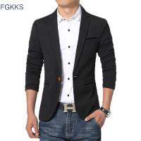 ZZOOI FGKKS New Arrival Luxury Men Blazer New Spring Fashion Brand Slim Fit Men Suit Terno Masculino Blazers Men