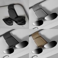 Magnetic leather car visor advanced sunglasses clip and ticket card holder clip suitable for different sizes of glasses