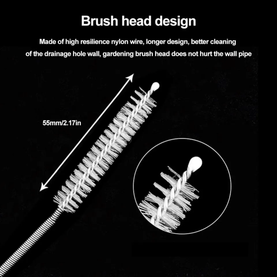 Drain Brush Pipe Cleaning Brush Slim Drain Hole Cleaning Tool Hose Flexible  Feeding Tube Cleaning Brush Black Color