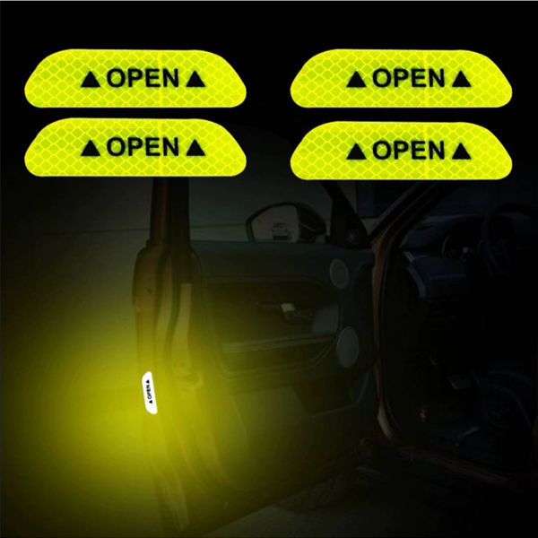 สติ๊กเกอร์สะท้อนแสง-open-ใช้สำหรับติดรถยนต์-1ชุดมี4ชิ้น-สติกเกอร์ตกแต่งรถ