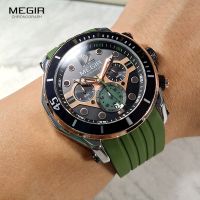 ZZOOI MEGIR Fashion Waterproof Quartz Watches for Men Luxury Military Sport Chronograph Wristwatch Silicone Strap часы мужские 2206