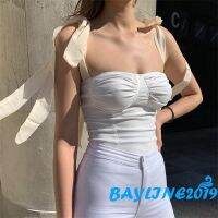 COD SDGREYRTYT BAY-Women Tie Shoulder Tank Crop Top