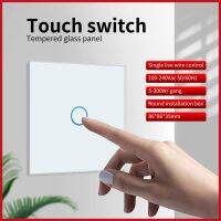 UBARO Switch EU Luxury Crystal Glass Panel Wall Light Manuel Sensor Electrical ButtonTouch switch100-240V1/2/3 Gang Interruttore Power Points  Switche