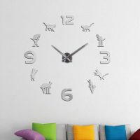 ZZOOI 3d big quartz watch clocks top sale diy acrylic mirror wall clock modern living room home decoration stickers needle Cartoon