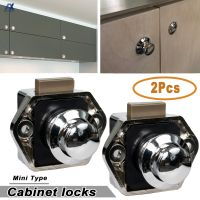 New prodects coming 2Pcs Zinc Alloy Keyless Push Button Catch Locks Latch Knobs Chrome Drawer Cupboard Door Cabinet Drawer Handle Campervan RV Boat