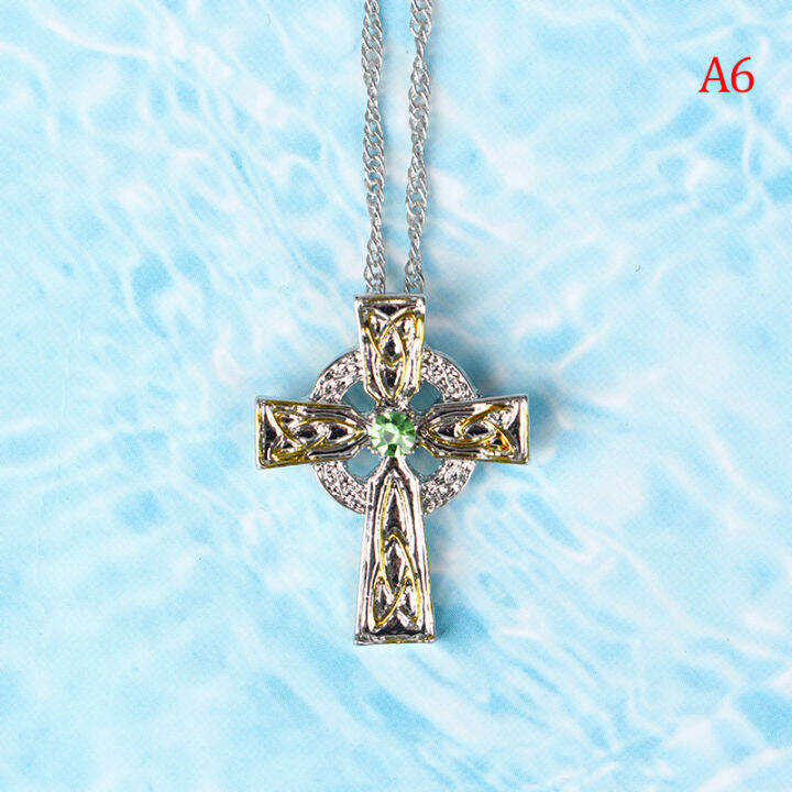 Graceful Transparent Crystal Cross Necklaces Jesus Christian Religion