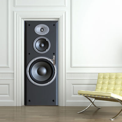 Free shipping DIY 3D sound speaker pattern Door Sticker for Bedroom Living Room Poster PVC Waterproof Decal 77*200cm