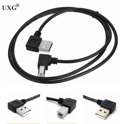 Kanan Kiri Sudut USB 2.0 A Male To B USB Tipe B BM Sudut Kanan Printer Scanner 90 Derajat kabel 30Cm 100Cm BM Kabel Miring