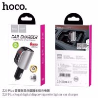 NJ จัดส่งฟรี HOCO Z29 Plus ที่ชาร์จในรถ Dual USB 5A Max Car Charger LED Digital Display หัวชาร์จในรถ อุปกรณ์เสริมรถยนต์