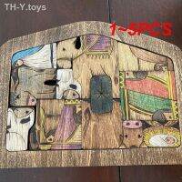 Y.toys 1 5PCS ไม้ปริศนาการประสูติไม้เผาไม้พระเยซูปริศนาเครื่องประดับตกแต่งบ้านสำหรับครอบครัวเด็ก