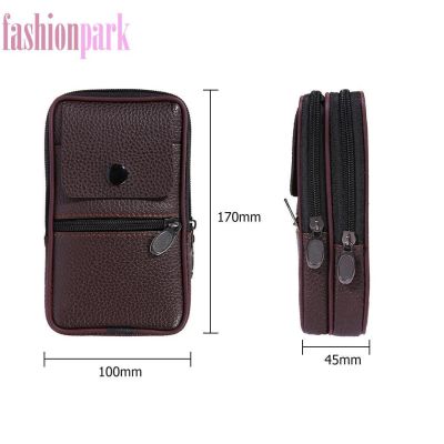 New✡ Men Business Phone Holder Bag Case PU Leather Zipper Flap Waist Pack Pouch Gifts