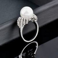 SINLEERY Vintage Gray White Pearl rings for women Cubic Zirconia Party Bridal jewelry wedding accessories bijoux femme ZD1 SSP