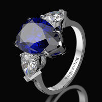 OEVAS 100 925 Sterling Silver 10*14mm Pear High Carbon Diamond Zircon Aquamarine Gemstone Wedding Engagement Ring Fine Jewelry