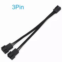 3-pin Connector fan 1 to 2 extension 3P adapter conversion cable Splitter Computer Case Motherboard CPU radiator Replacement Parts