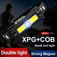 【LZ】✿∏  XPG   COB Mini farol LED Lanterna principal recarregável USB Farol 18650 Luz de trabalho com ímã Pesca Tocha impermeável