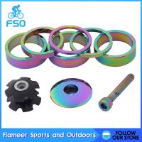 Flameer เครื่องซักล้างด้านหน้าจักรยาน1 1/8นิ้วสำหรับจักรยานเสือภูเขา BMX 6ชิ้น