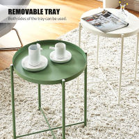 47.5*47.5*52CM Round Tray Side Table Nightstand Sofa Table Furniture for Home Living Room Bedroom Balcony Office Outdoor Indoor