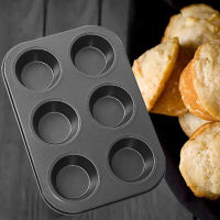 6 and 12 Holes Non-Stick Round Cupcake Mold Pan Muffin Tray Carbon Steel Baking Pan Pudding Bakeware Biscuit Pan