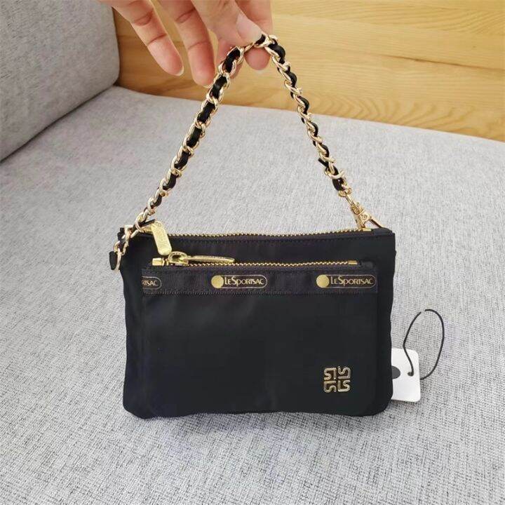 lesportsac-black-gold-series-chain-messenger-กระเป๋าแฟชั่นกระเป๋าสุภาพสตรีกระเป๋าโทรศัพท์มือถือกระเป๋าถือลำลอง-195