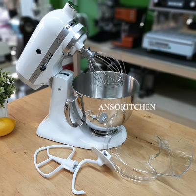 KitchenAid รุ่น Artisan เครื่องตีแป้ง เครื่องผสมอาหาร โถ 5 Quart / 4.8 L พร้อมชุดหัวตี 3 แบบ และฝาครอบกันกระเด็น รับประกันมอเตอร์ 1 ปี ของแท้