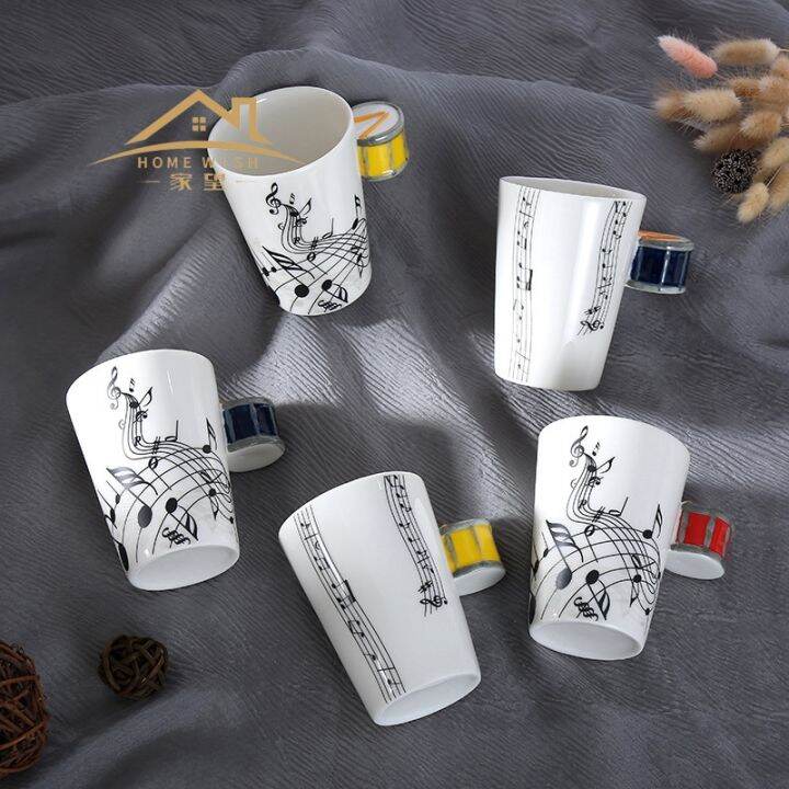 high-end-cups-240มิลลิลิตรเพลงสไตล์แก้วกาแฟถ้วยกีตาร์ไวโอลินเปียโนแซกโซโฟนรูปร่างจับศิลปะถ้วยสำหรับคริสต์มาสของขวัญแต่งงานเพลงผู้ที่ชื่นชอบ