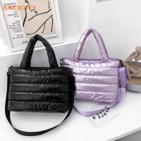 Winter Warm Down Womens Shoulder Bag Nylon Waterproof Quilted High Capacity Female Crossbody Bag for Women Satchel Handbag 2022