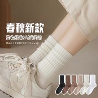 ❈﹍ 10 pairs of black and white mens and womens socks summer thin solid color mid-tube stockings summer Internet celebrity style sweat-absorbing womens stockings