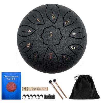 ✺✉ Empty Spirit Drum 6 Inch 11 Tone Steel Tongue Drum With Musical Accessories For Children Musical Instruments