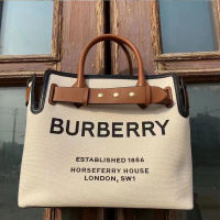 กระเป๋าถือผู้หญิง Burberry แบบดั้งเดิมสไตล์อังกฤษกระเป๋าสะพายข้างกระเป๋าความจุขนาดใหญ่ Bag36 * 29ซม