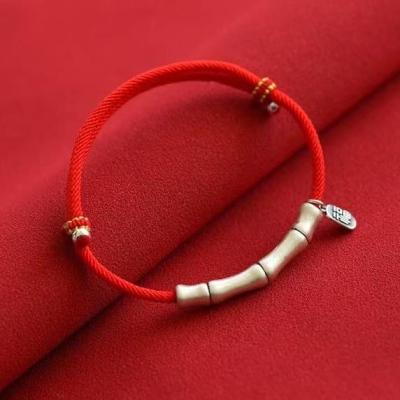 ♞ Now rising fine silver benmingnian red rope bracelet female male tiger 2022 couples in the New Year gift hand-woven rope hand