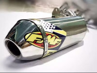 ปลายอย่างเดียว สีเงิน ท่อสูตร ท่อแต่ง ท่อวิบาก Exhaust สำเนา FMF สำหรับ HONDA CRF250L /M/RALLY CRF300, KAWASAKI DTracker  KLX 250 ,Yamaha WR155R, แถมจุกลดเสียง