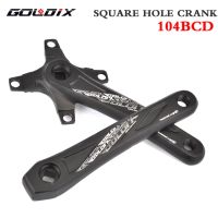 GOLDIX RIRO จักรยาน Crankset 104BCD จักรยานเสือภูเขาช่องสี่เหลี่ยมหมุนอลูมิเนียมข้อเหวี่ยง170/175มิลลิเมตรสีดำ32ครั้ง34ครั้ง36ครั้ง38ครั้ง40ครั้ง42ครั้ง