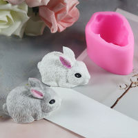 3D Desser Fondant Bunny Mousse Mould Cake Easter Chocolate Candle Silicone Rabbit