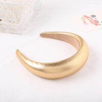 Womens Sponge Headband Vintage Party Headband PU Leather Headband Solid Color Hair Hoop Sweet Style Headband