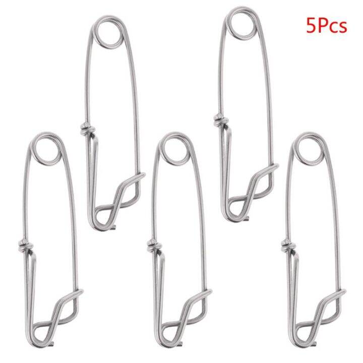 5Pcs/Pack Long Line Clips Stainless Steel Snap Swivel Longline Branch