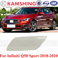 CAPQX สำหรับ Infiniti Q50 Q50L กีฬารุ่นไฟหน้าเครื่องซักผ้าสเปรย์หัวฉีดเจ็ทปกฝาโคมไฟหัวน้ำทำความสะอาดตัดหมวกแผ่น