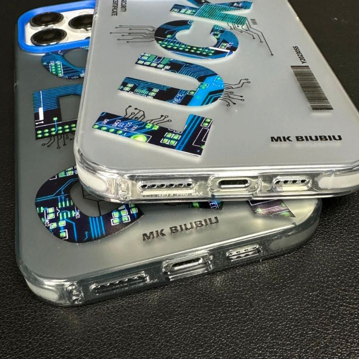 double-layer-of-colored-silver-acrylic-hard-case-good-luck-เคส-compatible-for-iphone-11-12-13-14-pro-max-case