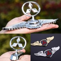 For Mitsubishi Logo L200 Pajero RALLIART ASX Lancer 9 10 Outlander Eclipse Head Front Badge Car Metal Chromed Emblem Sticker