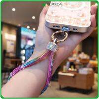 CLMXCA พวงกุญแจ Rhinestone สายชาร์จมือถือสดใส Bling สายรัดข้อมือเชือกห้อยหรูหราอุปกรณ์โทรศัพท์