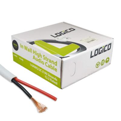 สายสำหรับภายใน Logico in Wall CL2 Audio Speaker Wire 14/2 14AWG 2 Conductor Speaker Wire Bulk Cable (เมตร)